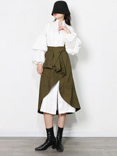 Simple Solid Color Long Shirt Skirt Two-Piece Set